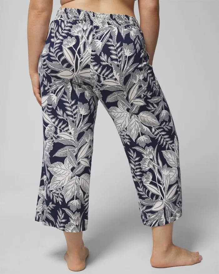 Soma Cool Nights Cropped Pants Dreamland Stripe Blue Women Matching Sets and Separates