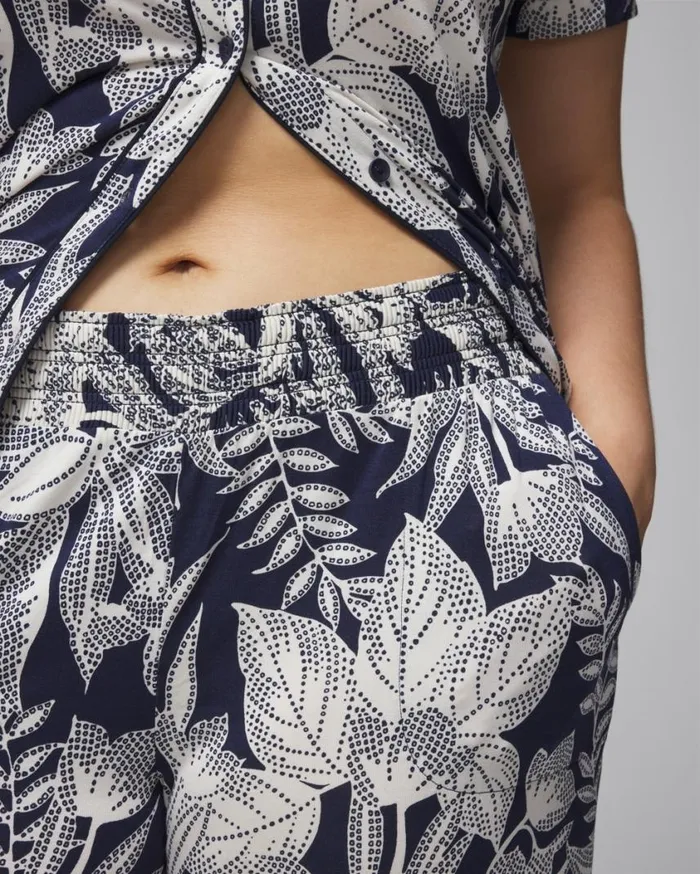 Soma Cool Nights Cropped Pants Dreamland Stripe Blue Women Matching Sets and Separates