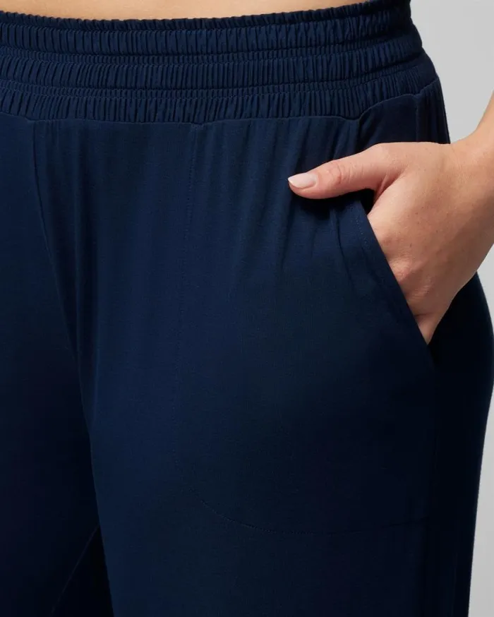 Soma Cool Nights Pintuck WideLeg Pajama Pants Nightfall Navy Women Matching Sets and Separates