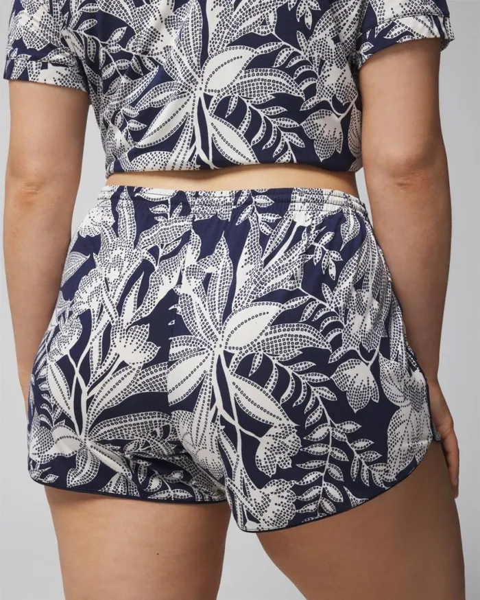 Soma Cool Nights Printed Pajama Shorts Merry Dot G Navyivory Women Pajama Bottoms