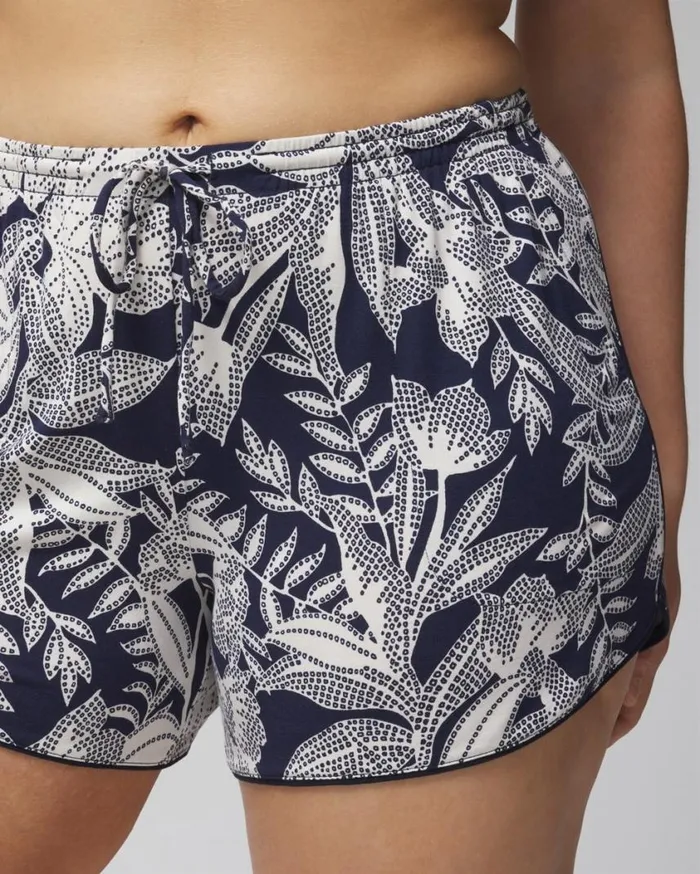 Soma Cool Nights Printed Pajama Shorts Merry Dot G Navyivory Women Pajama Bottoms
