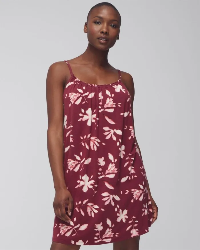 Soma Cool Nights Shirred Neck Chemise Budding Romance Vermill Women Matching Sets and Separates