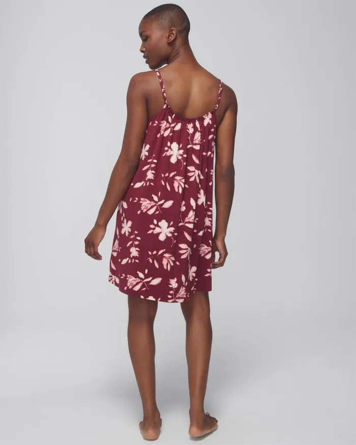 Soma Cool Nights Shirred Neck Chemise Budding Romance Vermill Women Matching Sets and Separates