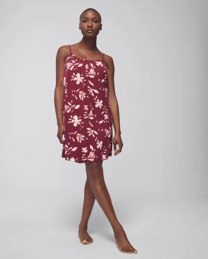Soma Cool Nights Shirred Neck Chemise Budding Romance Vermill Women Matching Sets and Separates