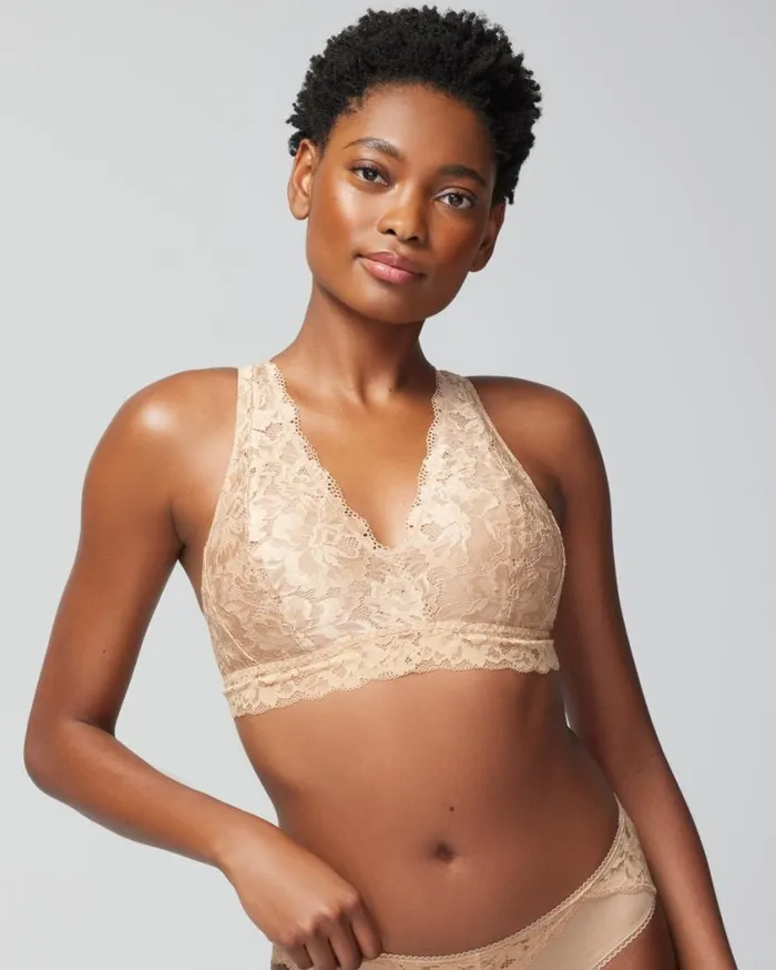 Soma Embraceable Signature Lace Back Detail Bralette Adobe Roseporcelain Women Bras