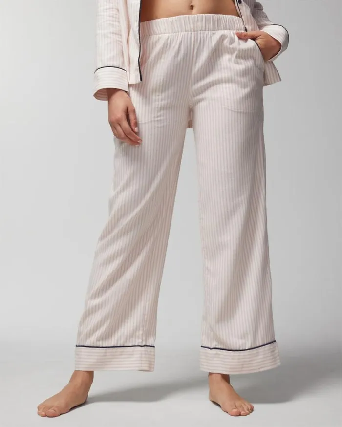 Soma Flannel Pajama Pants Restful Plaid Red Women Pajama Bottoms