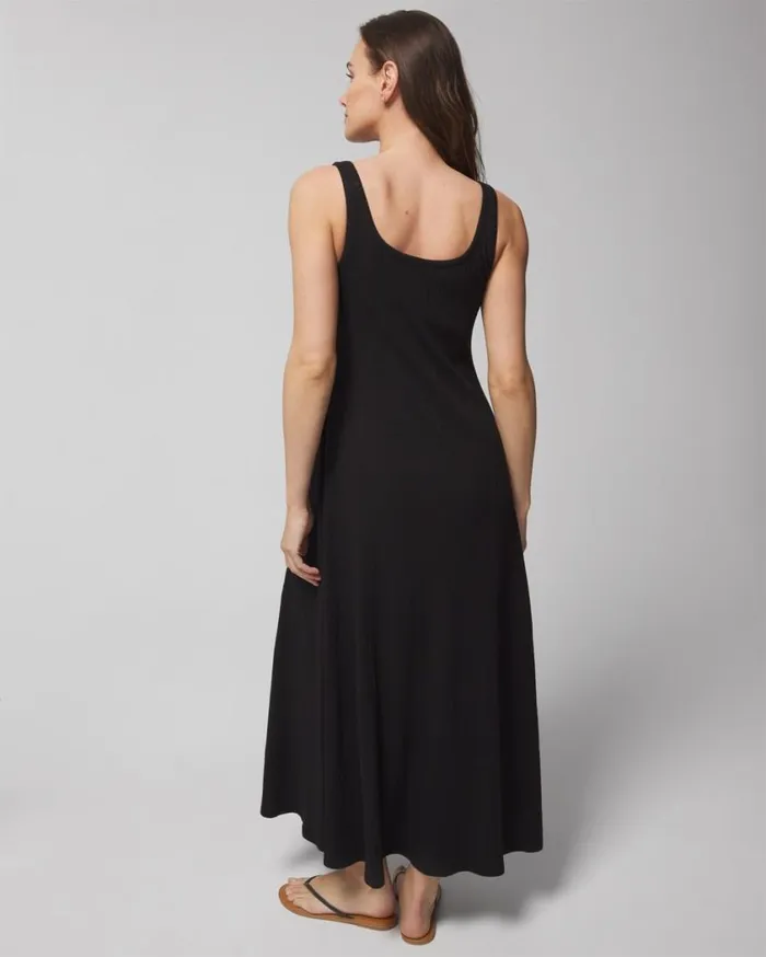 Soma Rib Tank Maxi Bra Dress Black Women Long Dresses