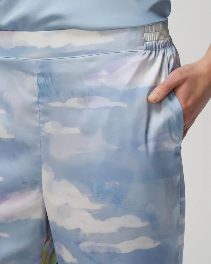Soma Satin Ankle Pants Wanderlust Blue Women Matching Sets and Separates
