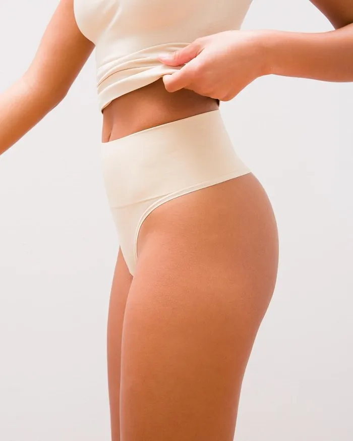 Soma Seamless Ultralight Smoothing Thong Almond Women Panties