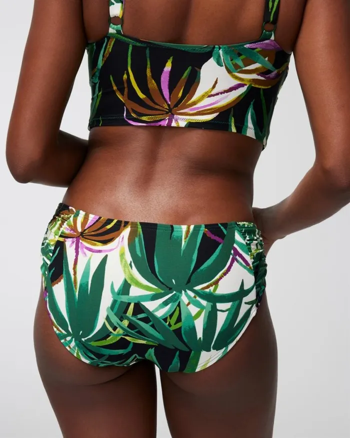 Soma Soma Swim Ruched Bikini Bottoms Bungalow Palms Mini Ivory Women Swim