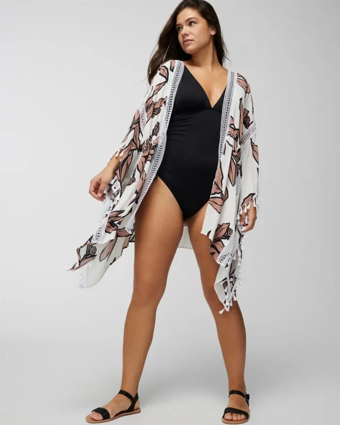 Soma Soma Swim TieFront CoverUp Purple Moon Women Swim