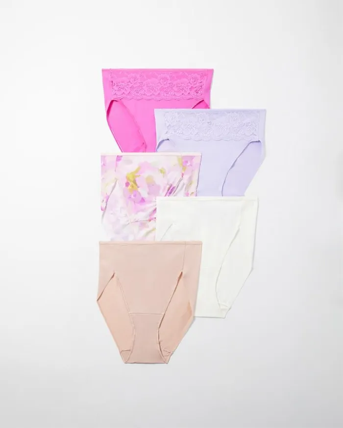 Soma Vanishing Edge Microfiber And Lace HighLeg 5Pack Basic Multi Pack Women Panties