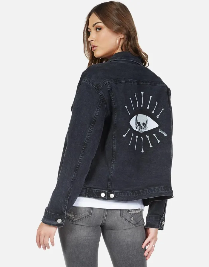 Spencer Skull Bone Eye Vintage Black Women039s Lauren Moshi Jackets
