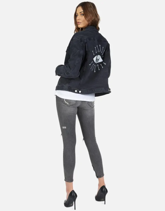 Spencer Skull Bone Eye Vintage Black Women039s Lauren Moshi Jackets