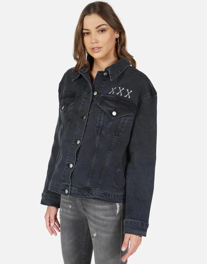 Spencer Skull Bone Eye Vintage Black Women039s Lauren Moshi Jackets