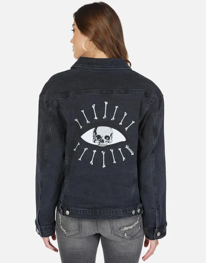 Spencer Skull Bone Eye Vintage Black Women039s Lauren Moshi Jackets