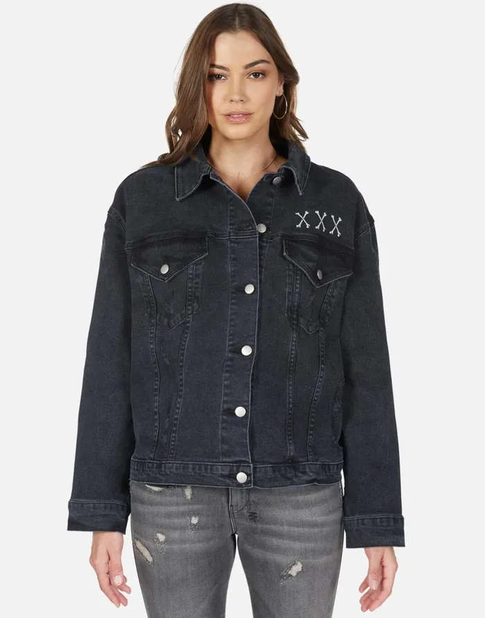 Spencer Skull Bone Eye Vintage Black Women039s Lauren Moshi Jackets