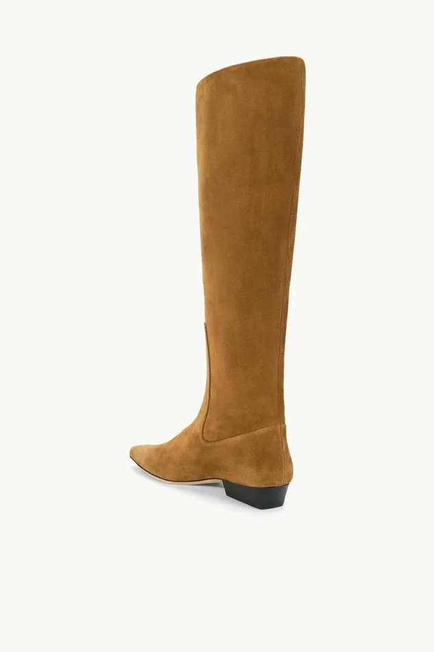 STAUD Boots WALLY FLAT BOOT Tan Suede 8211 Women