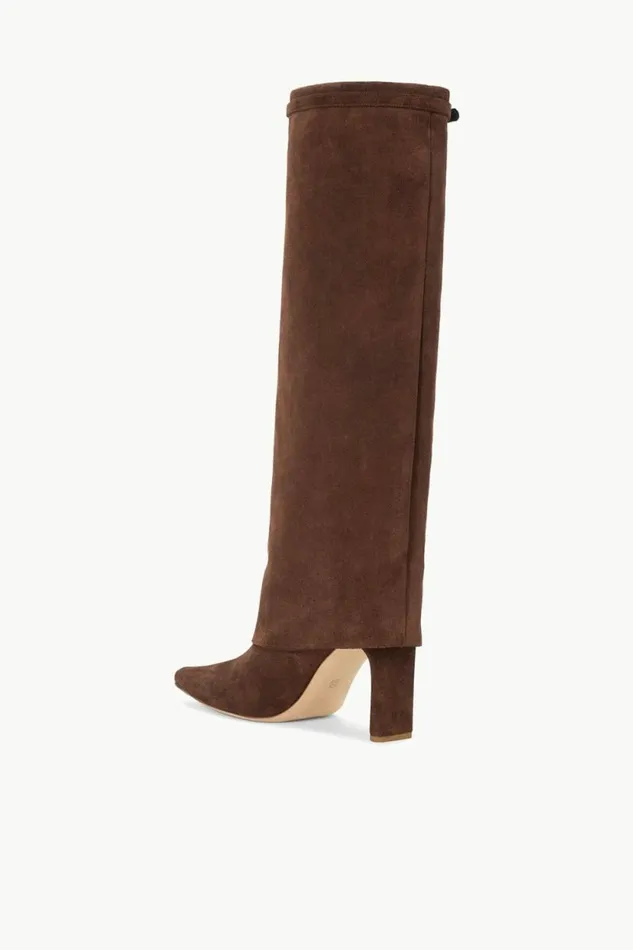 STAUD Boots WALLY FOLDOVER HIGH HEEL BOOT Mahogany Suede 8211 Women