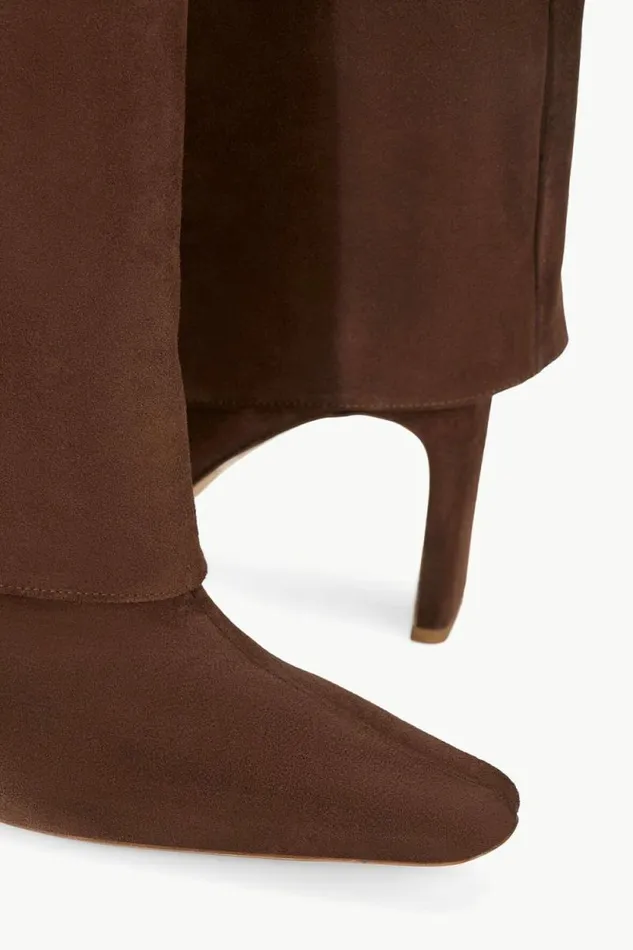 STAUD Boots WALLY FOLDOVER HIGH HEEL BOOT Mahogany Suede 8211 Women