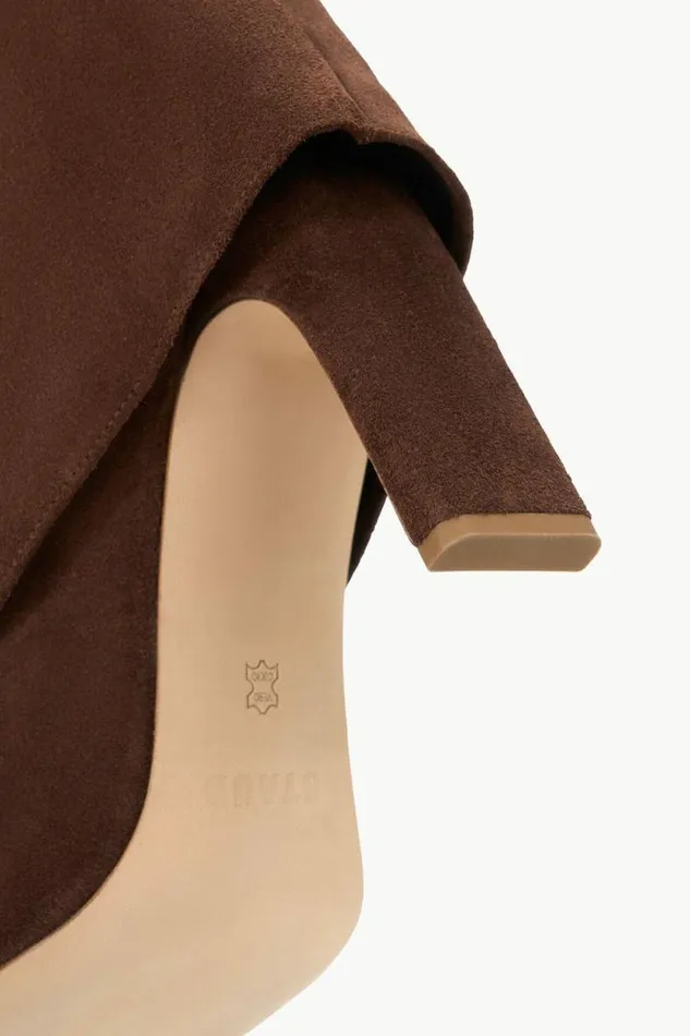 STAUD Boots WALLY FOLDOVER HIGH HEEL BOOT Mahogany Suede 8211 Women