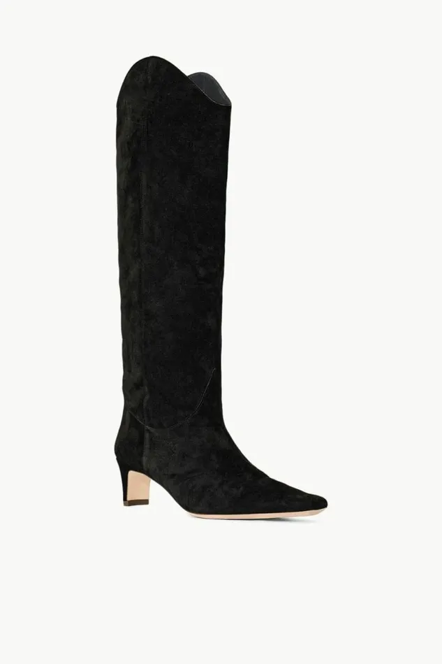 STAUD Boots WESTERN WALLY BOOT Black Suede 8211 Women