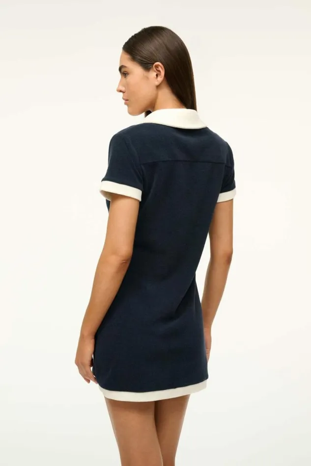 STAUD CoverUps HOLTZ COVERUP DRESS Navy White 8211 Women