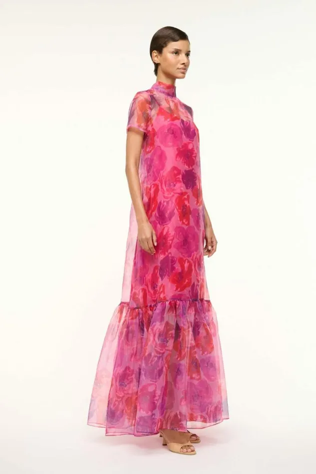 STAUD Dresses CALLUNA DRESS Magenta Painted Floral 8211 Women