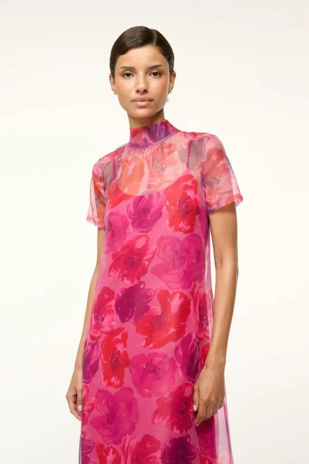 STAUD Dresses CALLUNA DRESS Magenta Painted Floral 8211 Women