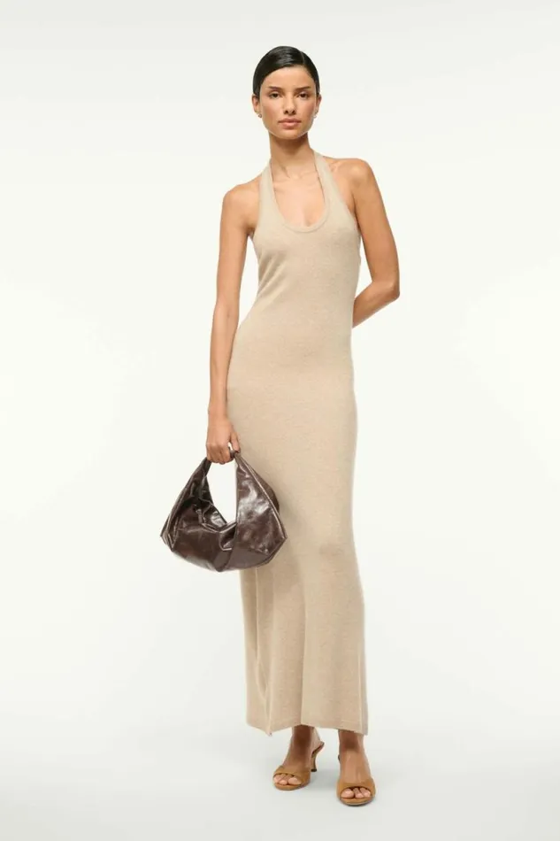 STAUD Dresses CANELA CASHMERE DRESS Stone 8211 Women STAUD Dresses CANELA CASHMERE DRESS Stone 8211 Women