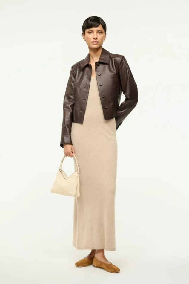 STAUD Dresses CANELA CASHMERE DRESS Stone 8211 Women STAUD Dresses CANELA CASHMERE DRESS Stone 8211 Women