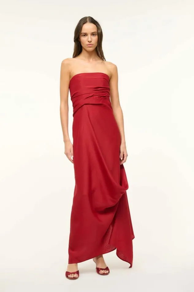STAUD Dresses CARAVAGGIO DRESS Rouge 8211 Women