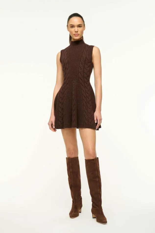 STAUD Dresses CHARADE DRESS Dark Chocolate 8211 Women