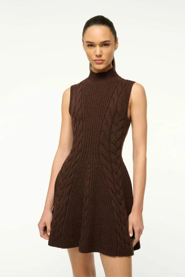 STAUD Dresses CHARADE DRESS Dark Chocolate 8211 Women