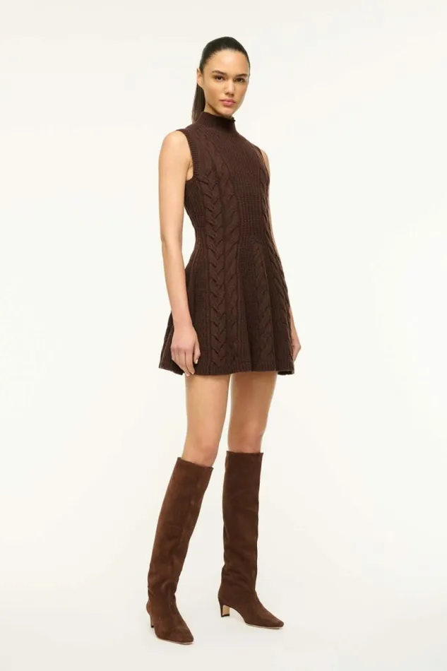 STAUD Dresses CHARADE DRESS Dark Chocolate 8211 Women