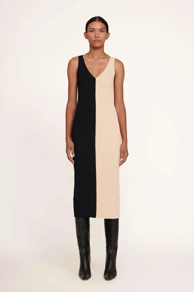 STAUD Dresses DANA DRESS Buff Black 8211 Women