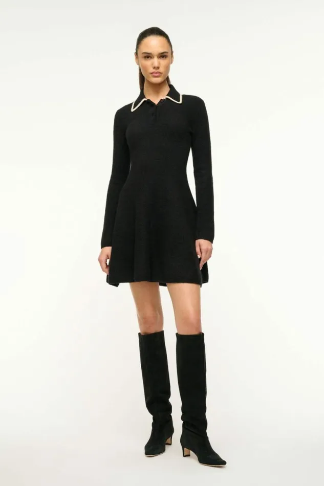 STAUD Dresses DUJOUR DRESS Black Ivory 8211 Women
