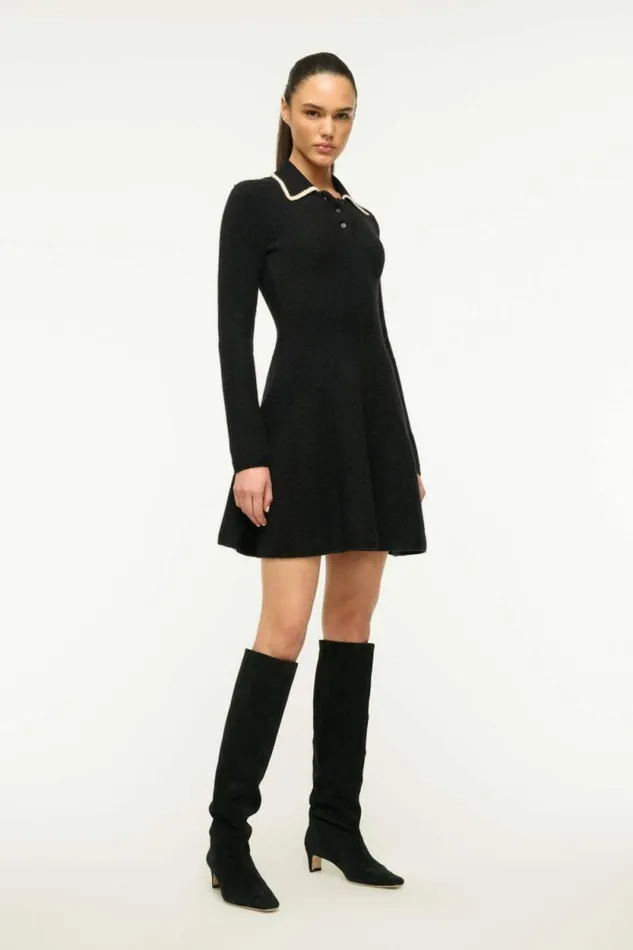 STAUD Dresses DUJOUR DRESS Black Ivory 8211 Women