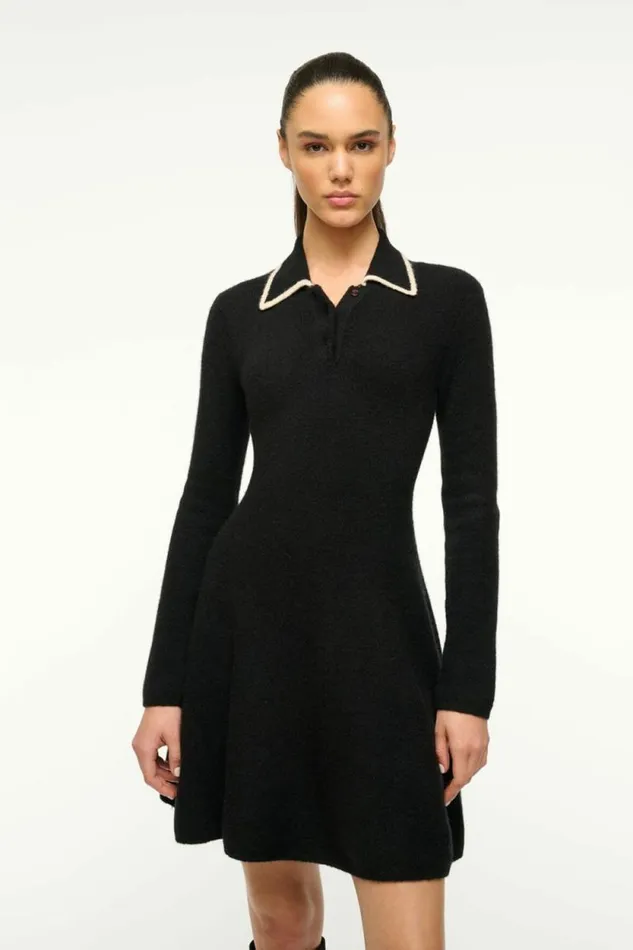 STAUD Dresses DUJOUR DRESS Black Ivory 8211 Women