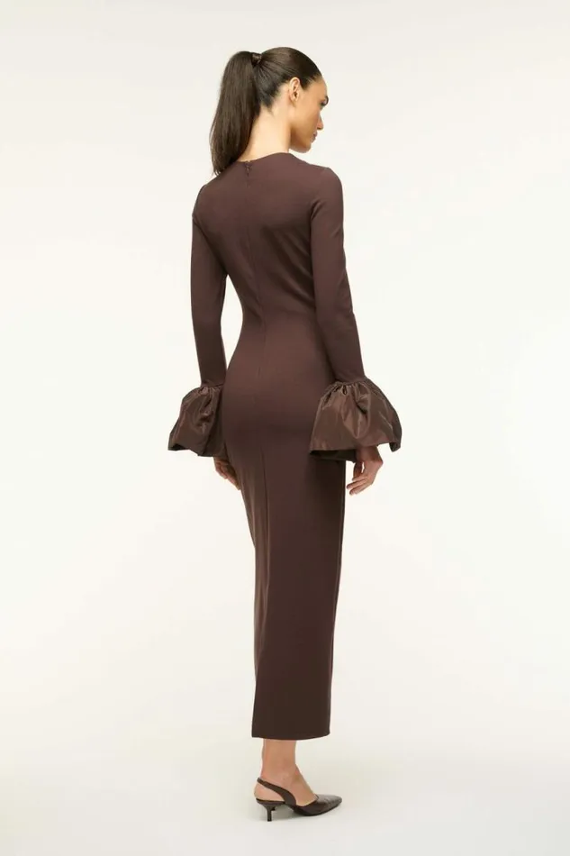 STAUD Dresses HAWTHORNE MAXI DRESS Dark Chocolate 8211 Women STAUD Dresses HAWTHORNE MAXI DRESS Dark Chocolate 8211 Women