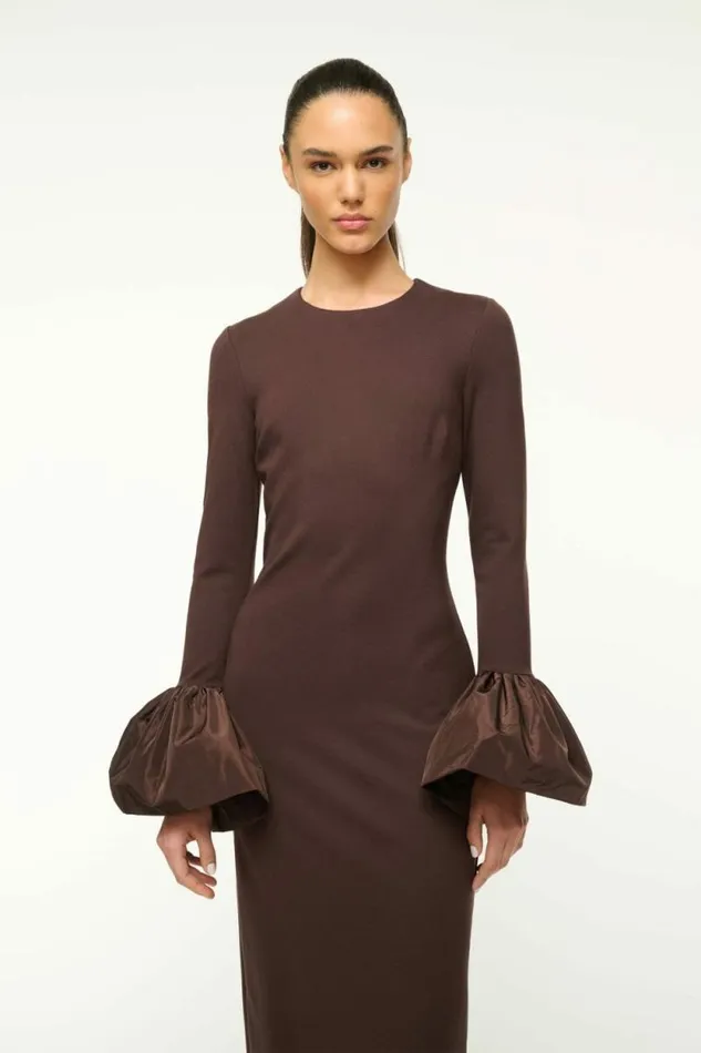 STAUD Dresses HAWTHORNE MAXI DRESS Dark Chocolate 8211 Women STAUD Dresses HAWTHORNE MAXI DRESS Dark Chocolate 8211 Women