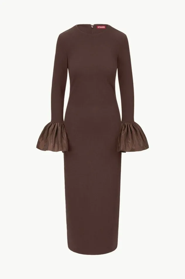 STAUD Dresses HAWTHORNE MAXI DRESS Dark Chocolate 8211 Women STAUD Dresses HAWTHORNE MAXI DRESS Dark Chocolate 8211 Women