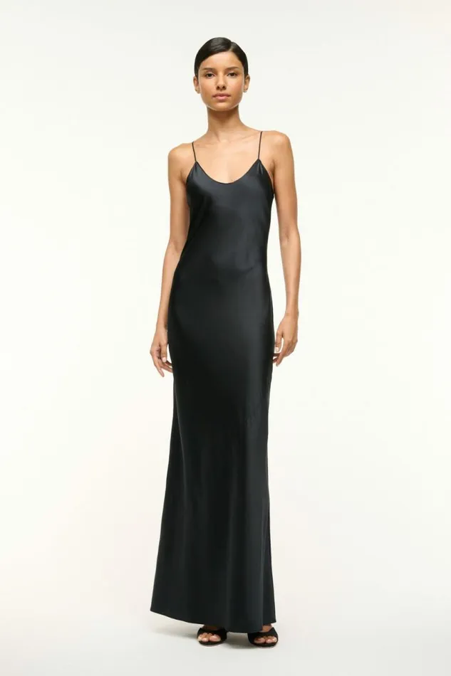 STAUD Dresses MILNER SILK SLIP DRESS Black 8211 Women