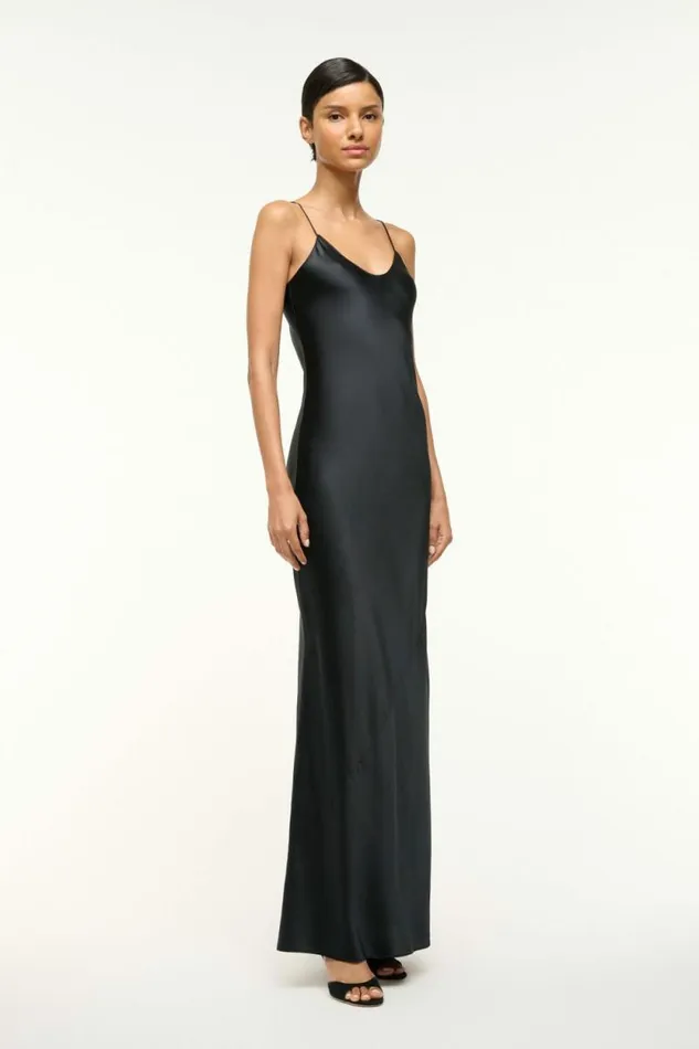 STAUD Dresses MILNER SILK SLIP DRESS Black 8211 Women