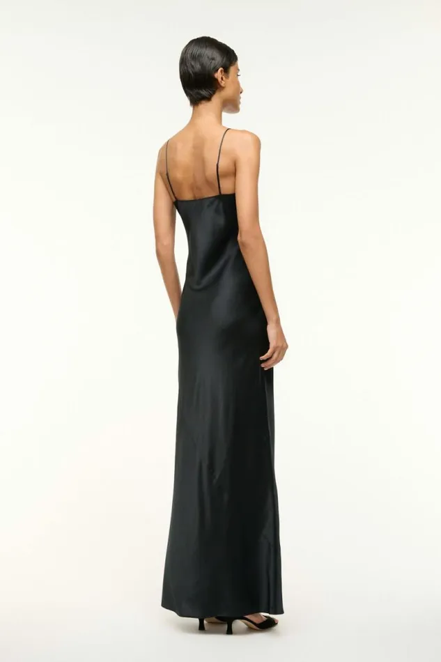 STAUD Dresses MILNER SILK SLIP DRESS Black 8211 Women
