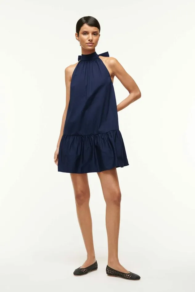 STAUD Dresses MINI MARLOWE DRESS Navy 8211 Women