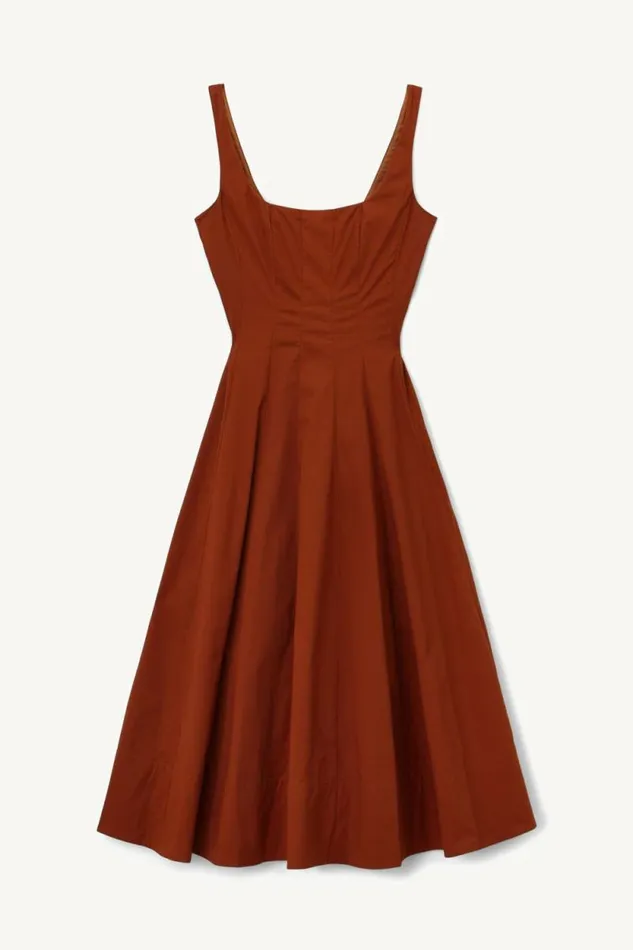 STAUD Dresses WELLS DRESS Tan 8211 Women