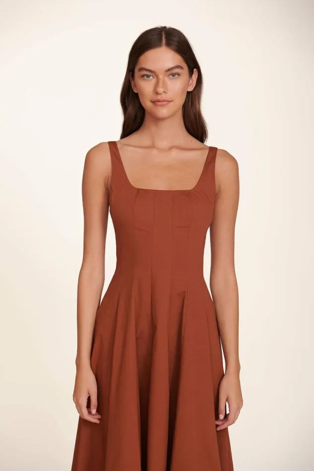 STAUD Dresses WELLS DRESS Tan 8211 Women