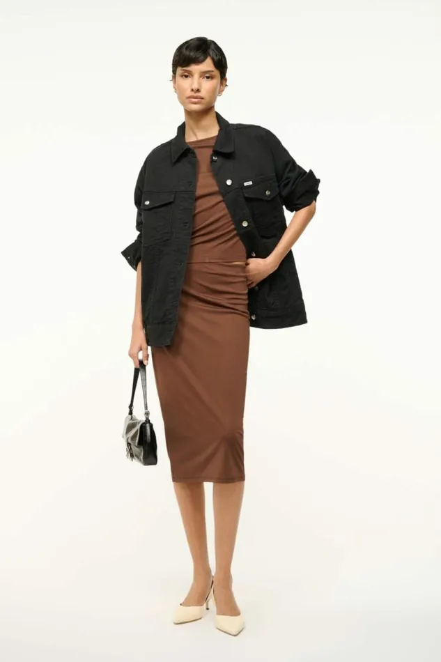 STAUD Skirts CHANA SKIRT Dark Oak 8211 Women