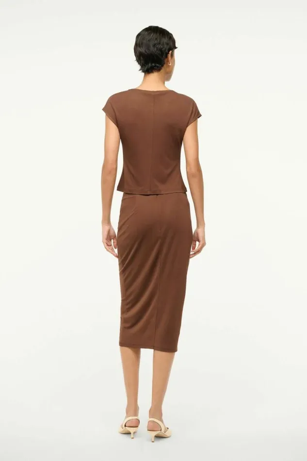 STAUD Skirts CHANA SKIRT Dark Oak 8211 Women